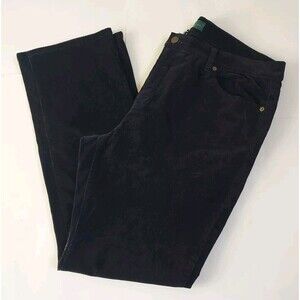 Ladies Ralph Lauren Navy Blue Pinwhale Corduroy Classic Straight Pants Size 18W